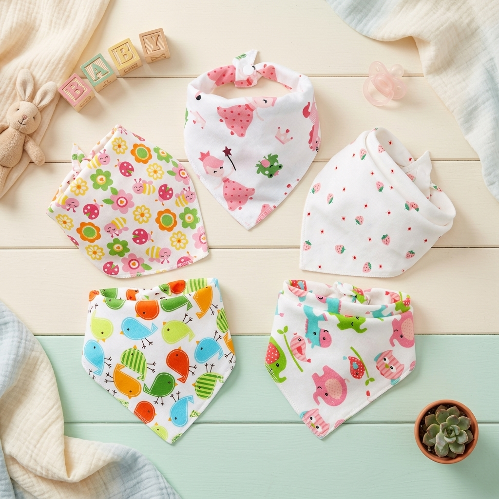 Baby Bandana Bibs – Set of 5 (NEW) 03