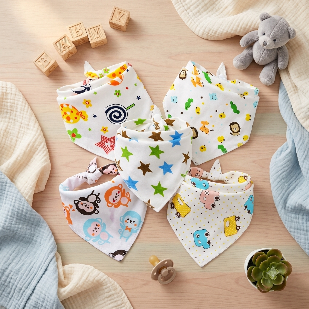 Baby Bandana Bibs – Set of 5 (NEW) 04