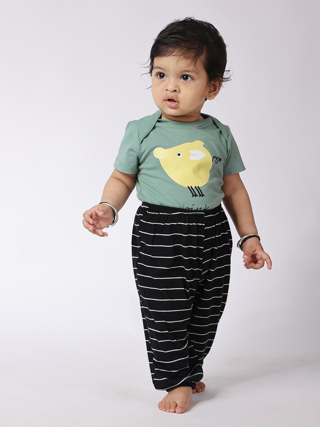 Half sleeves Body-suit green
