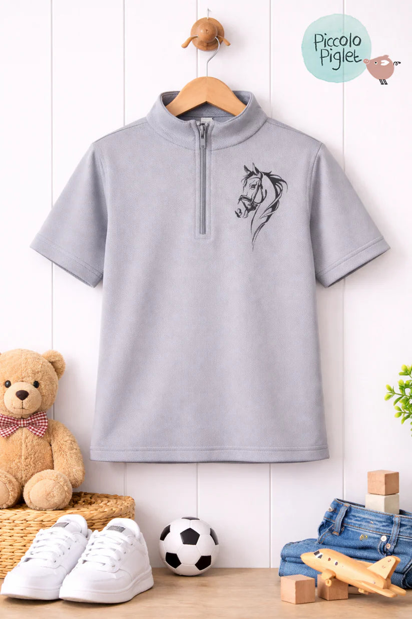 Riding Half Sleeve T-Shirt (Grey)