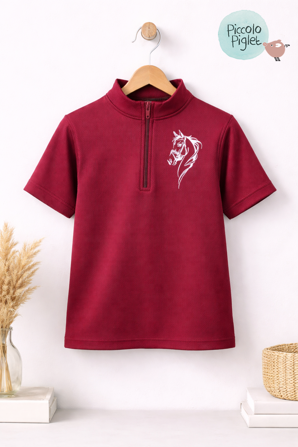 Riding Half Sleeve T-Shirt (Maroon)