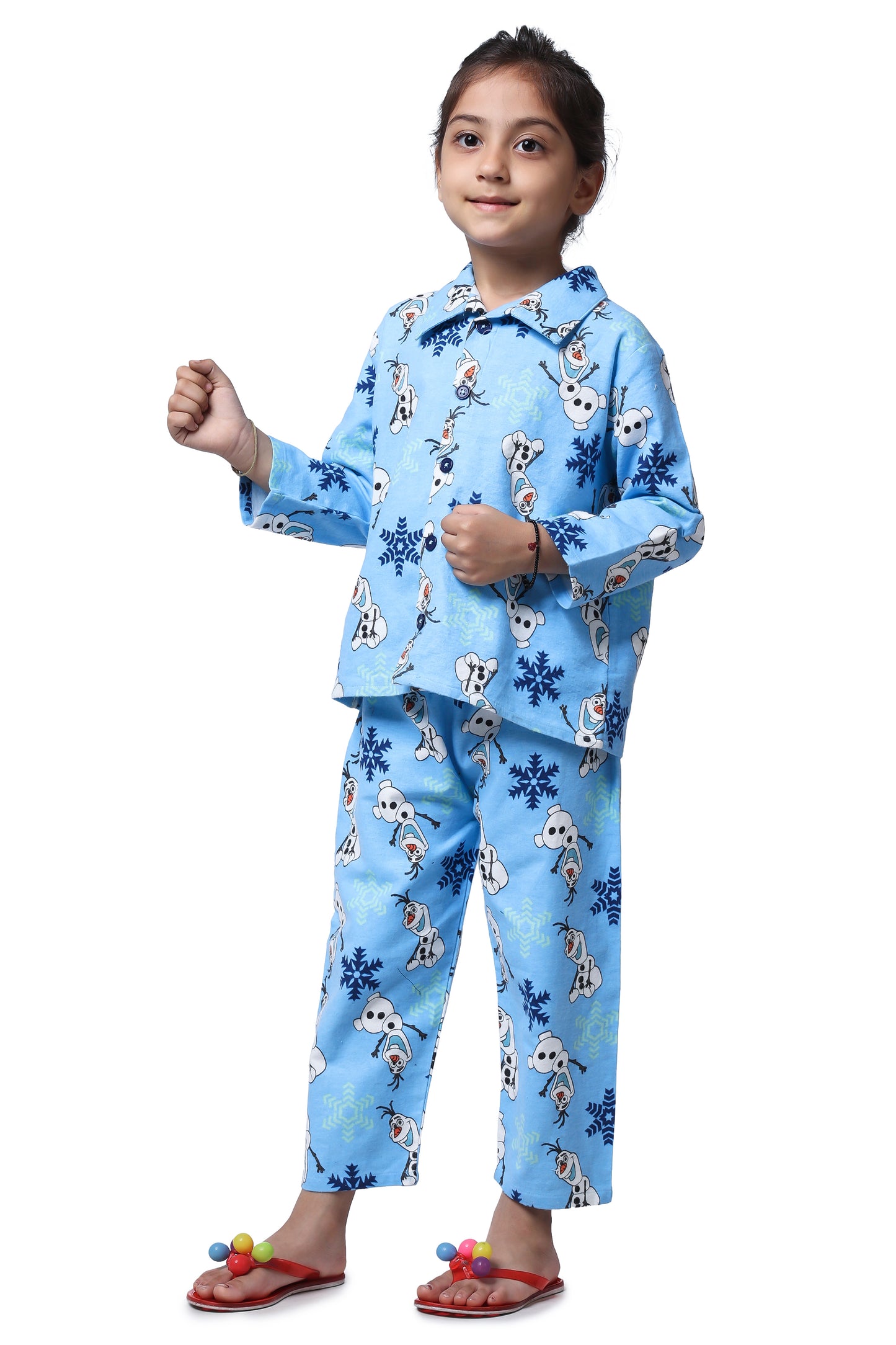 Piccolo Night suit - Blue Olaf Print