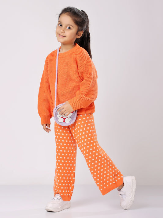 Orange Polka Sweater Set.