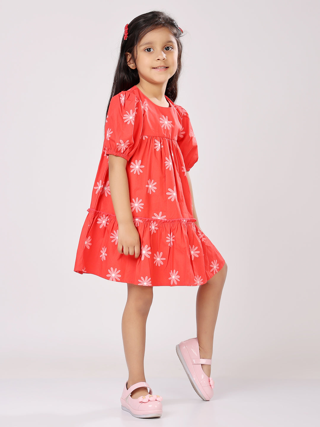Floral Puff-Sleeve Dress