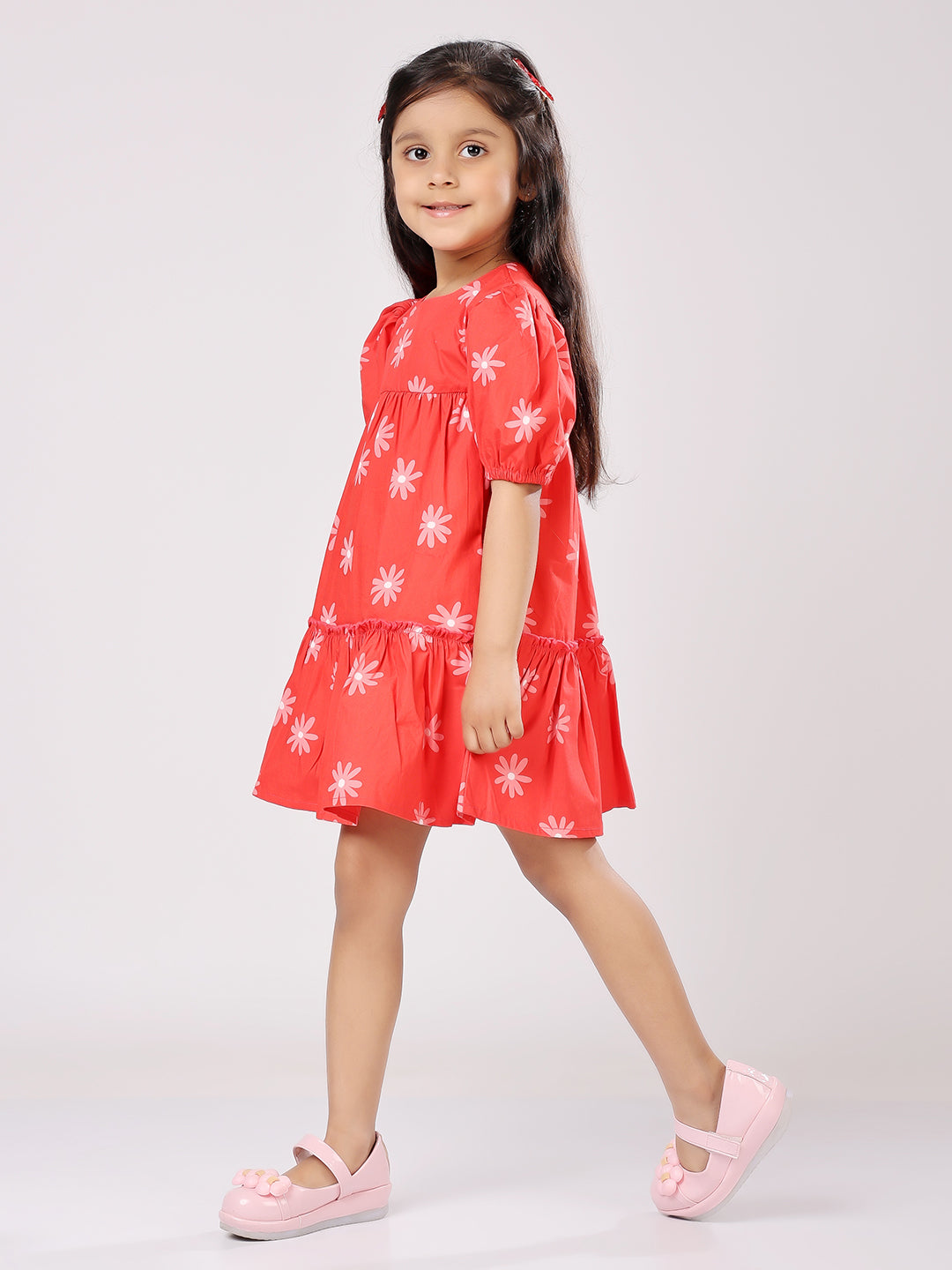 Floral Puff-Sleeve Dress