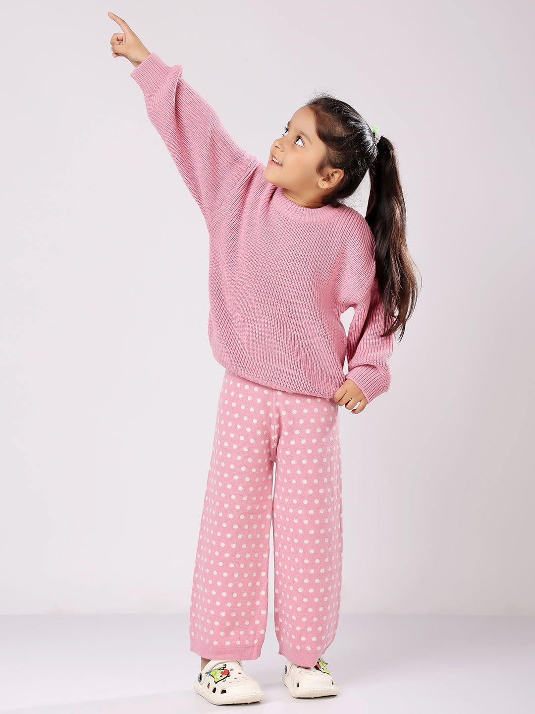Pink Polka Sweater Set