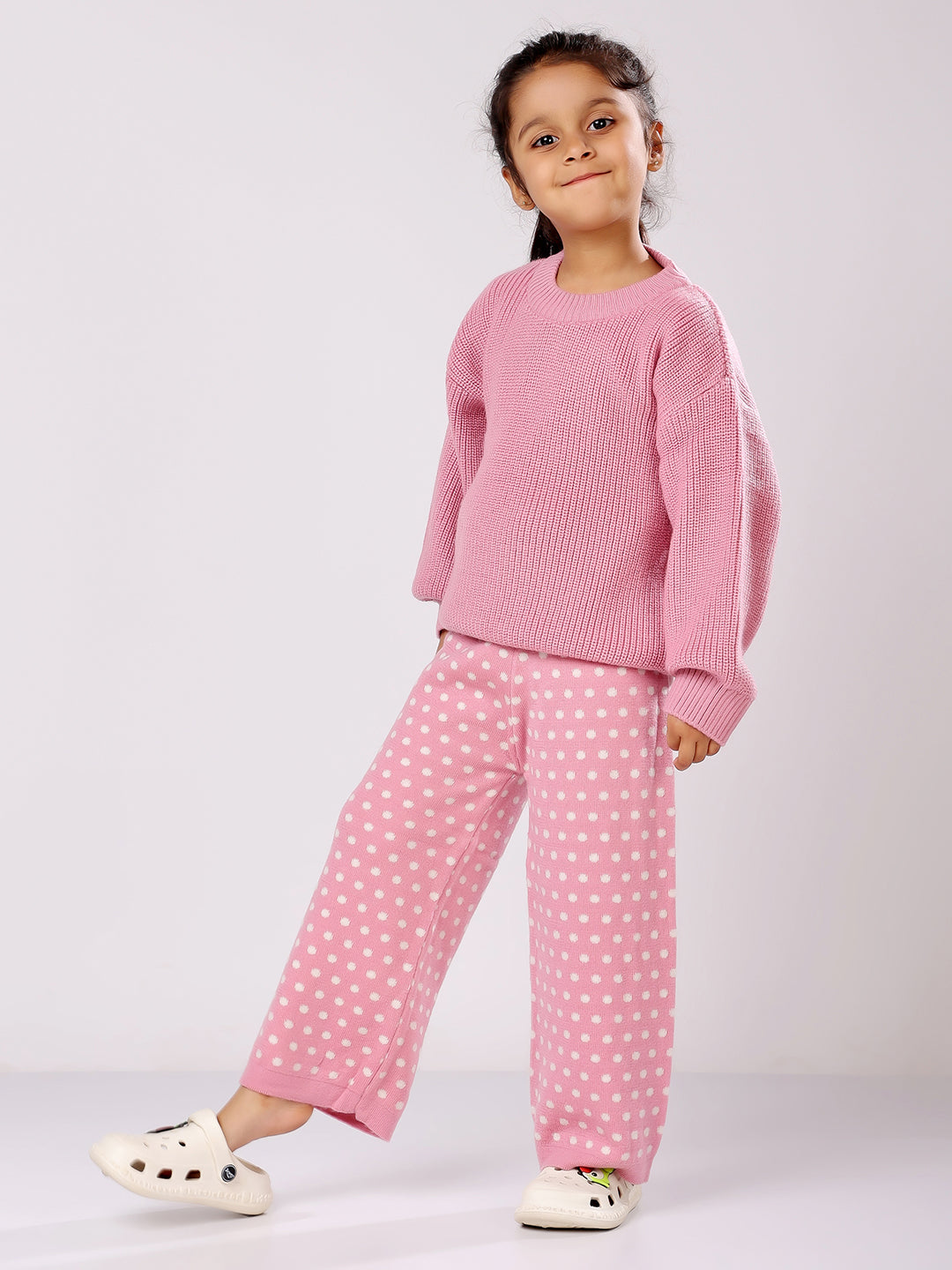 Pink Polka Sweater Set