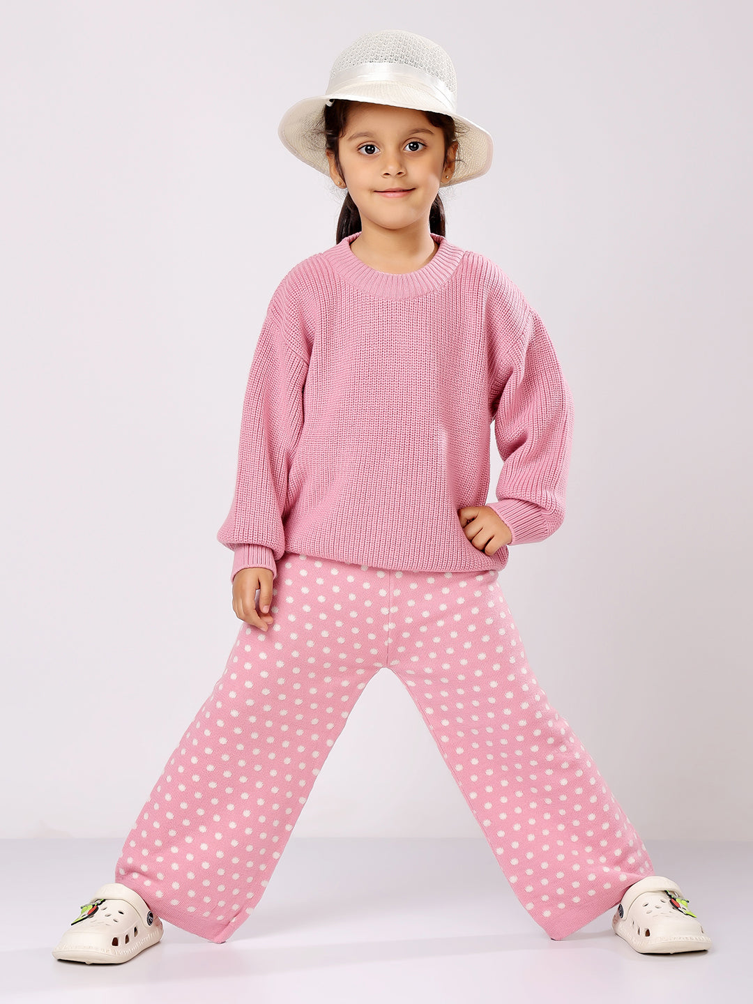 Pink Polka Sweater Set