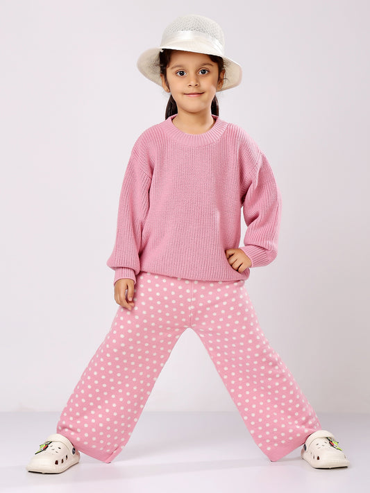 Pink Polka Sweater Set