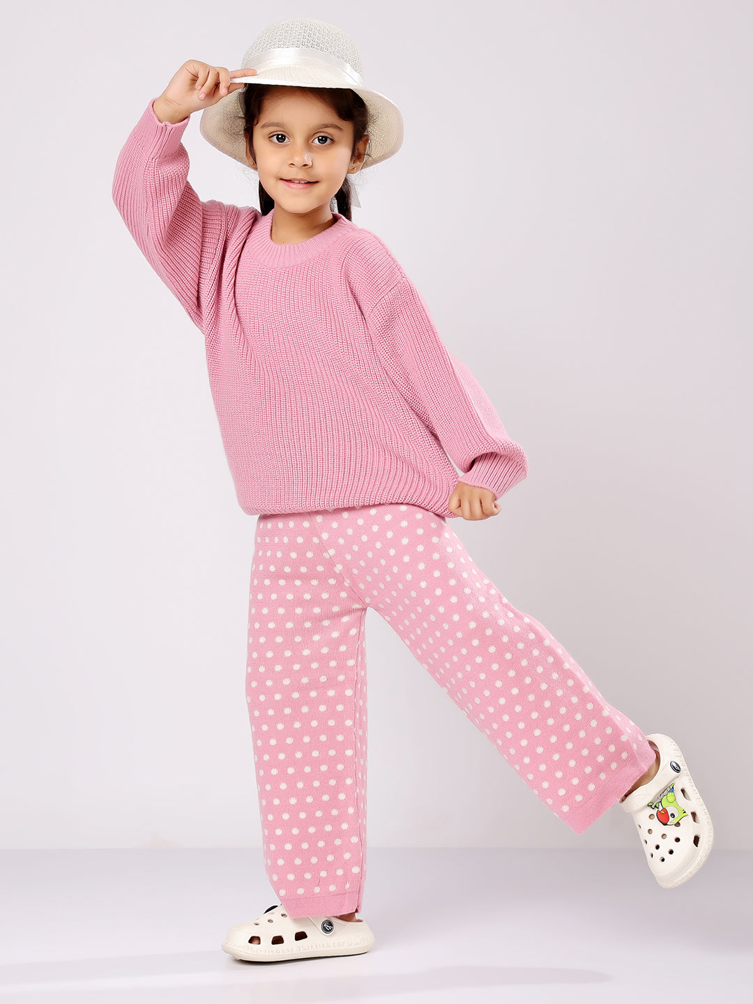 Pink Polka Sweater Set