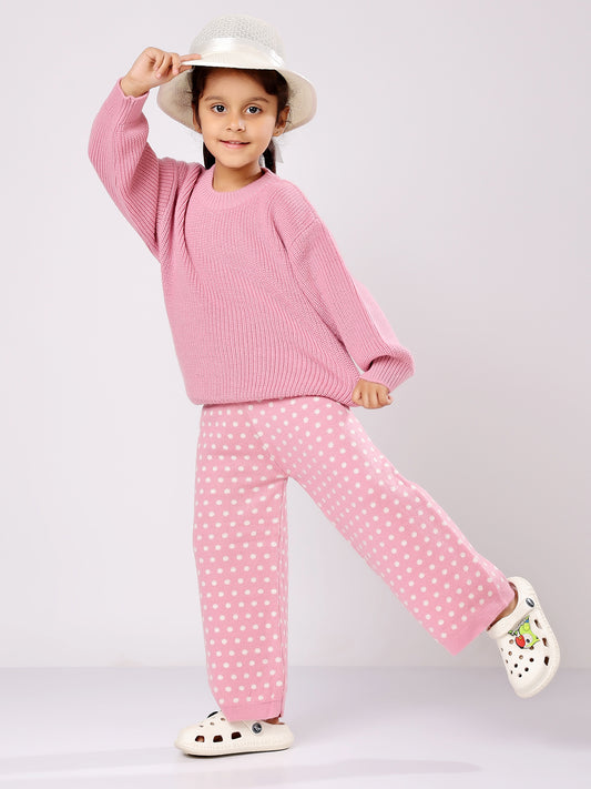 Pink Polka Sweater Set