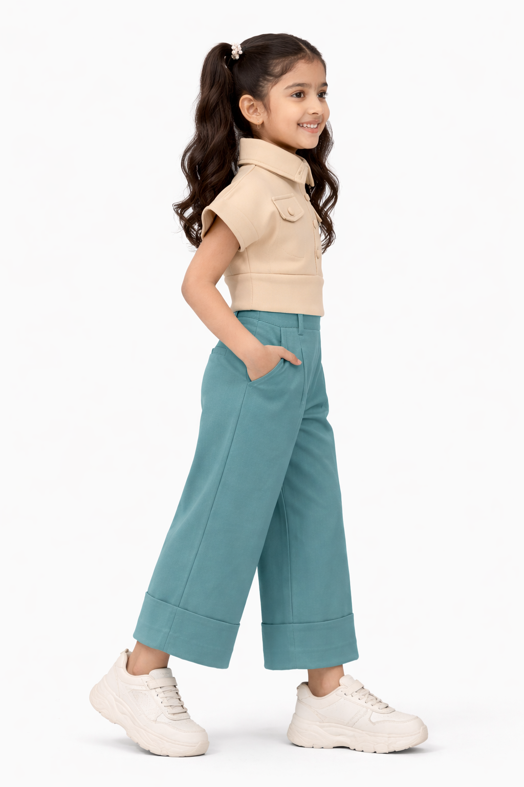 Mini Chic Scuba Co-ord Set (Sage Blue)