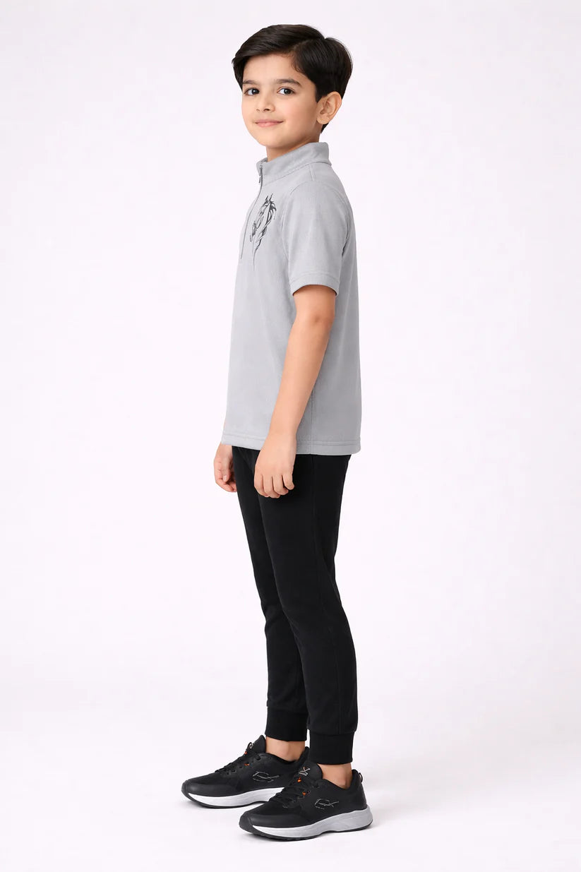 Riding Half Sleeve T-Shirt (Grey)