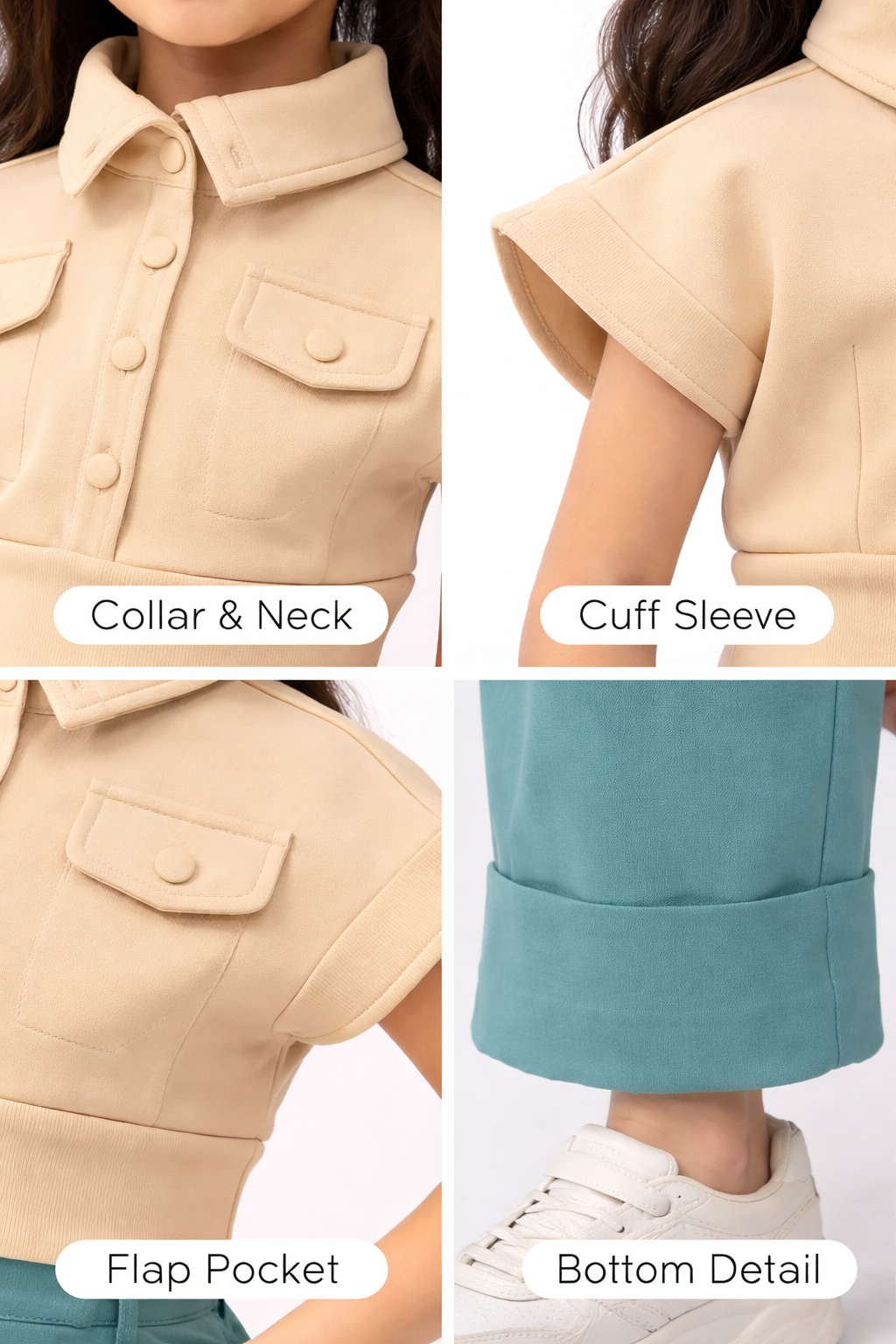 Mini Chic Scuba Co-ord Set (Sage Blue)