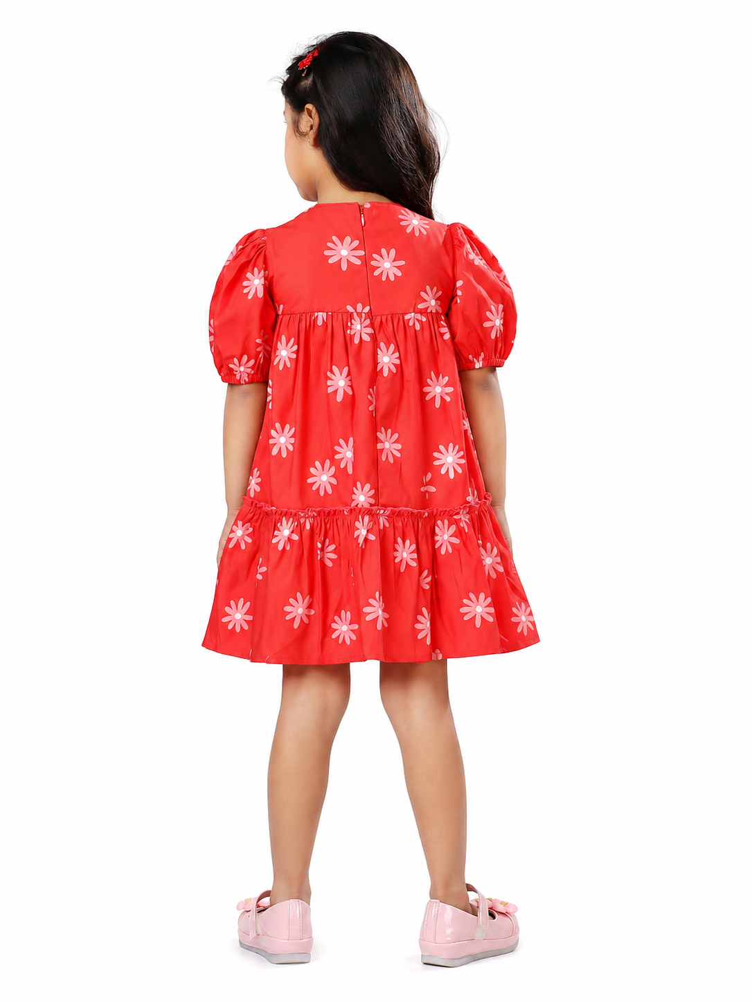 Floral Puff-Sleeve Dress