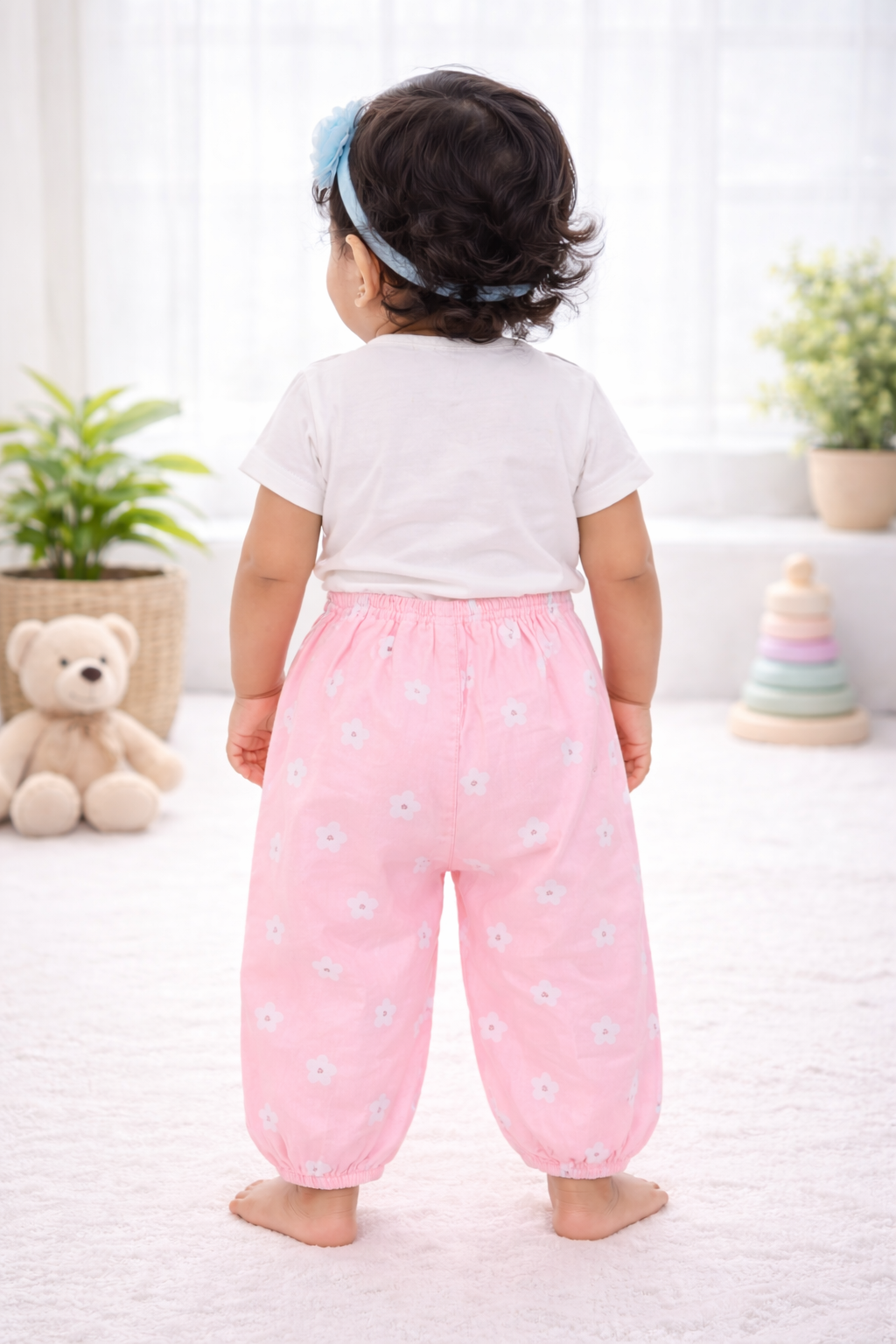 Loose Pants Flower Corduroy