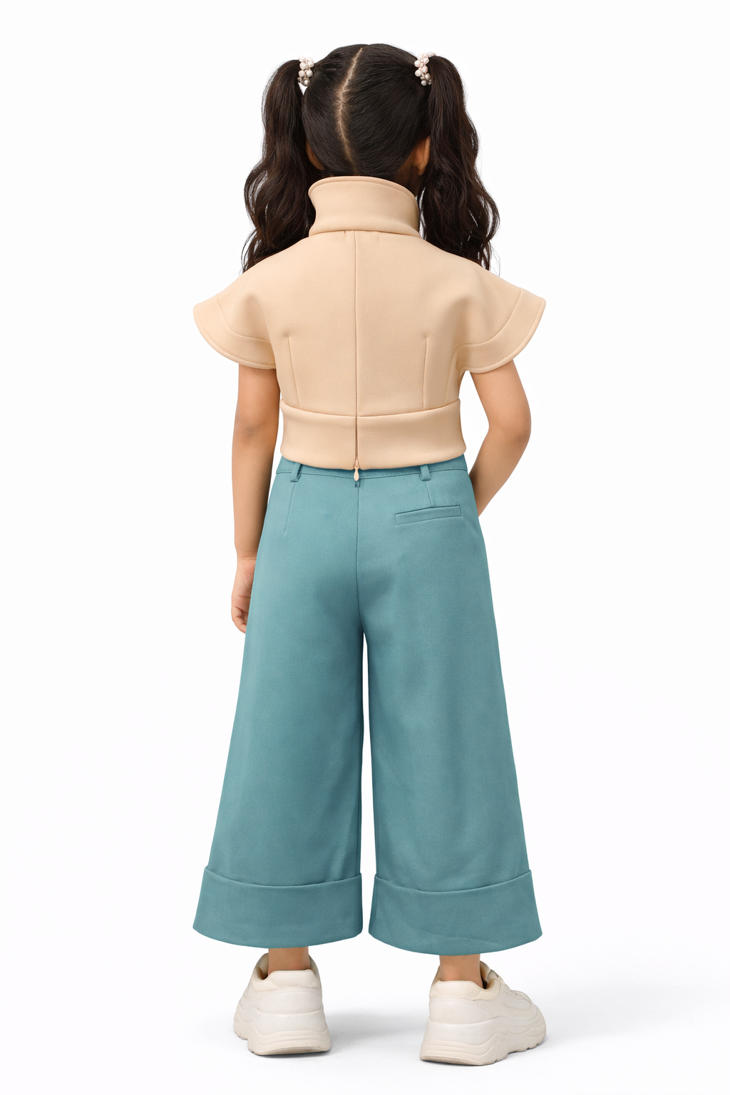 Mini Chic Scuba Co-ord Set (Sage Blue)