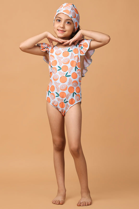 Ruffled Swim Suit (Citrus)