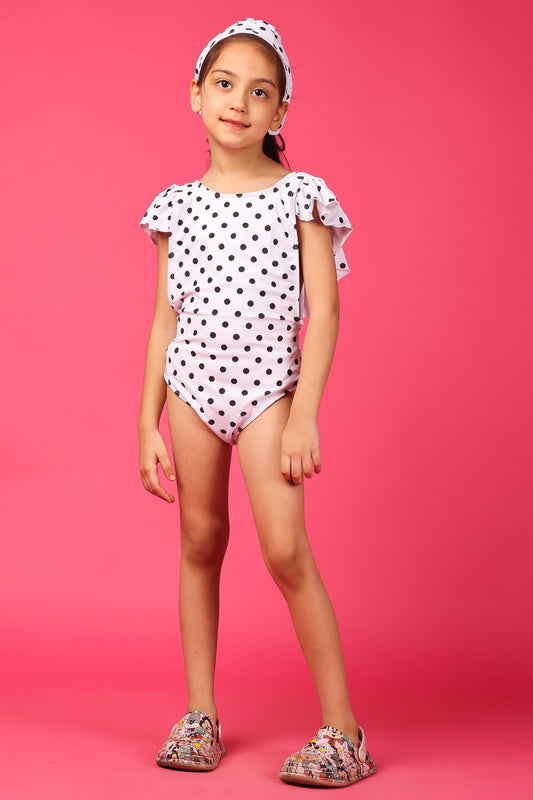 Ruffled Swim Suit (Polka)