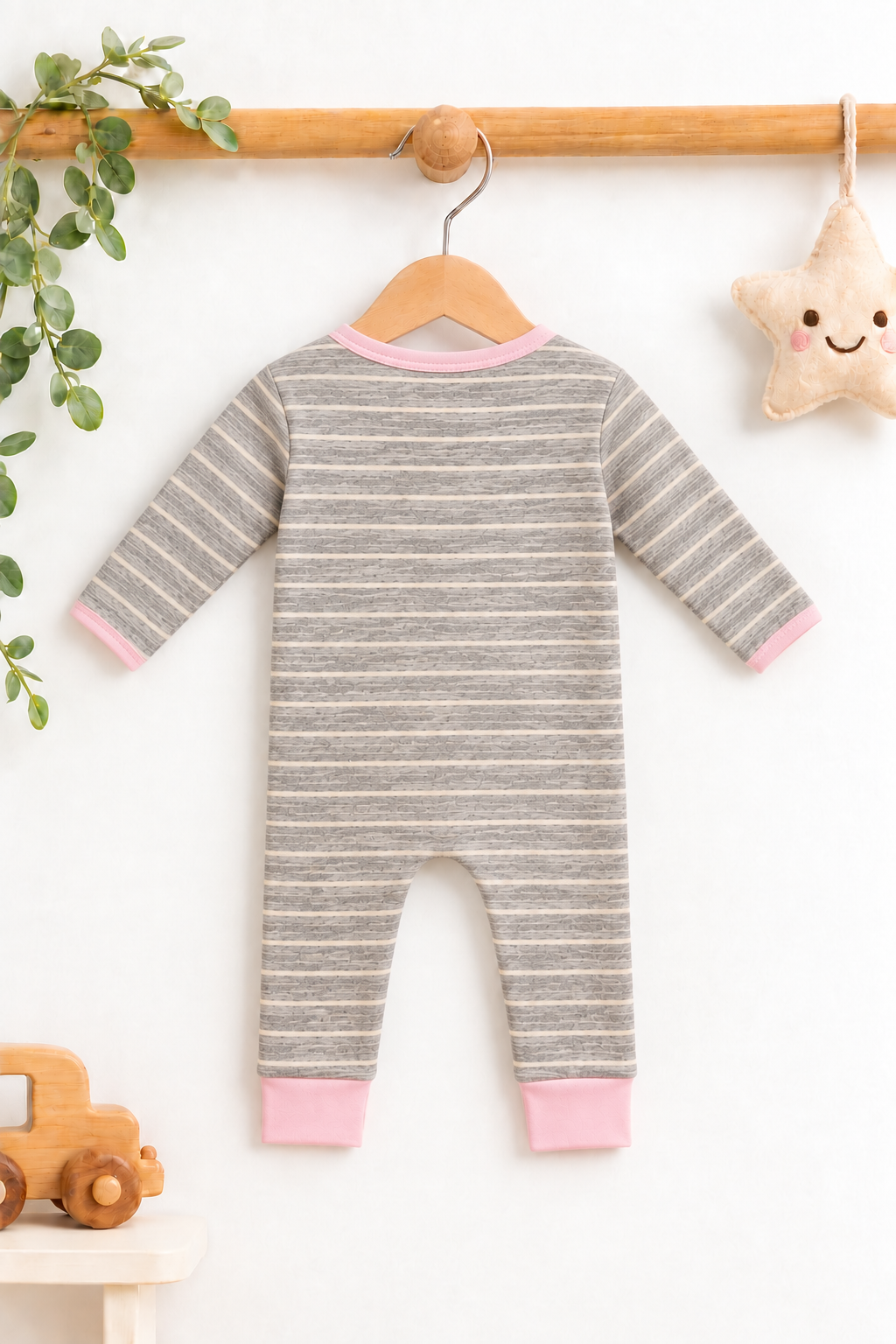 Two-way Zipper Romper (grey)