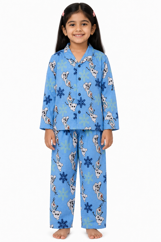Blue Night Suit -  Olaf Print