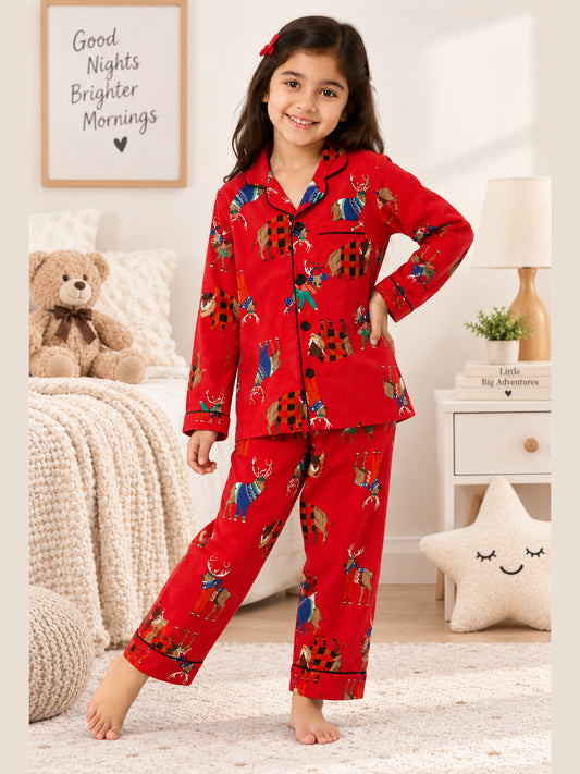 Red Flannel Night Suit