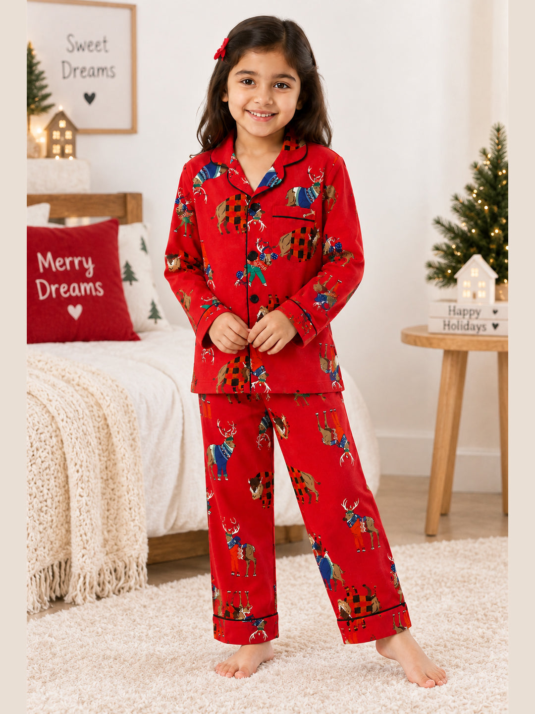 Red Flannel Night Suit