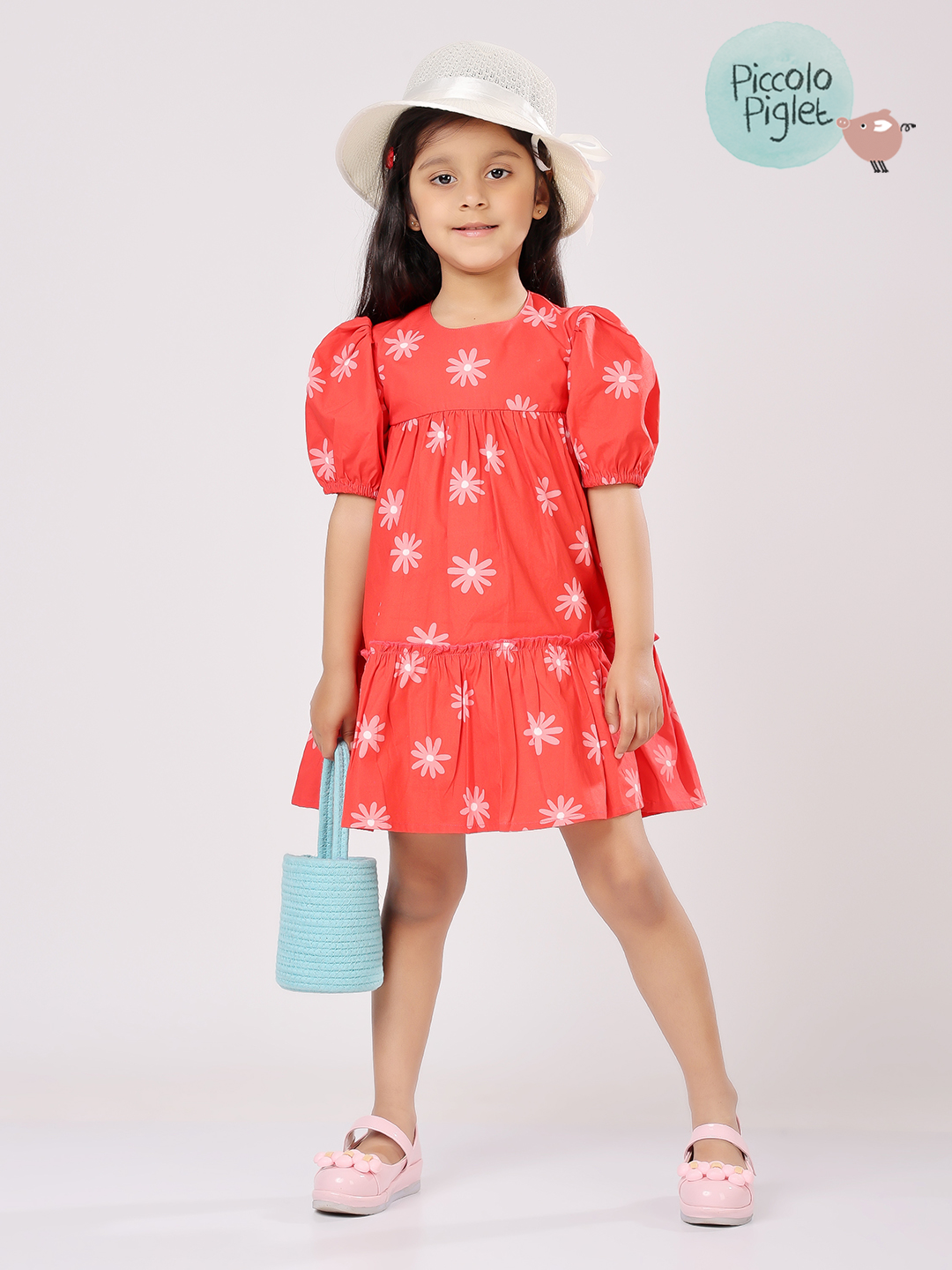 Floral Puff-Sleeve Dress