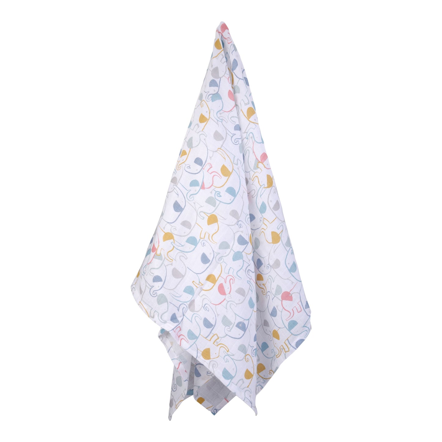 Multi Baby Elephant Print Muslin Swaddle