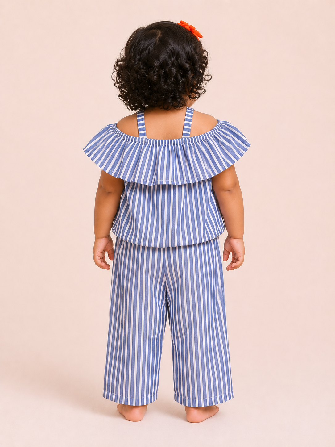 Off Shoulder Top - Blue Striped