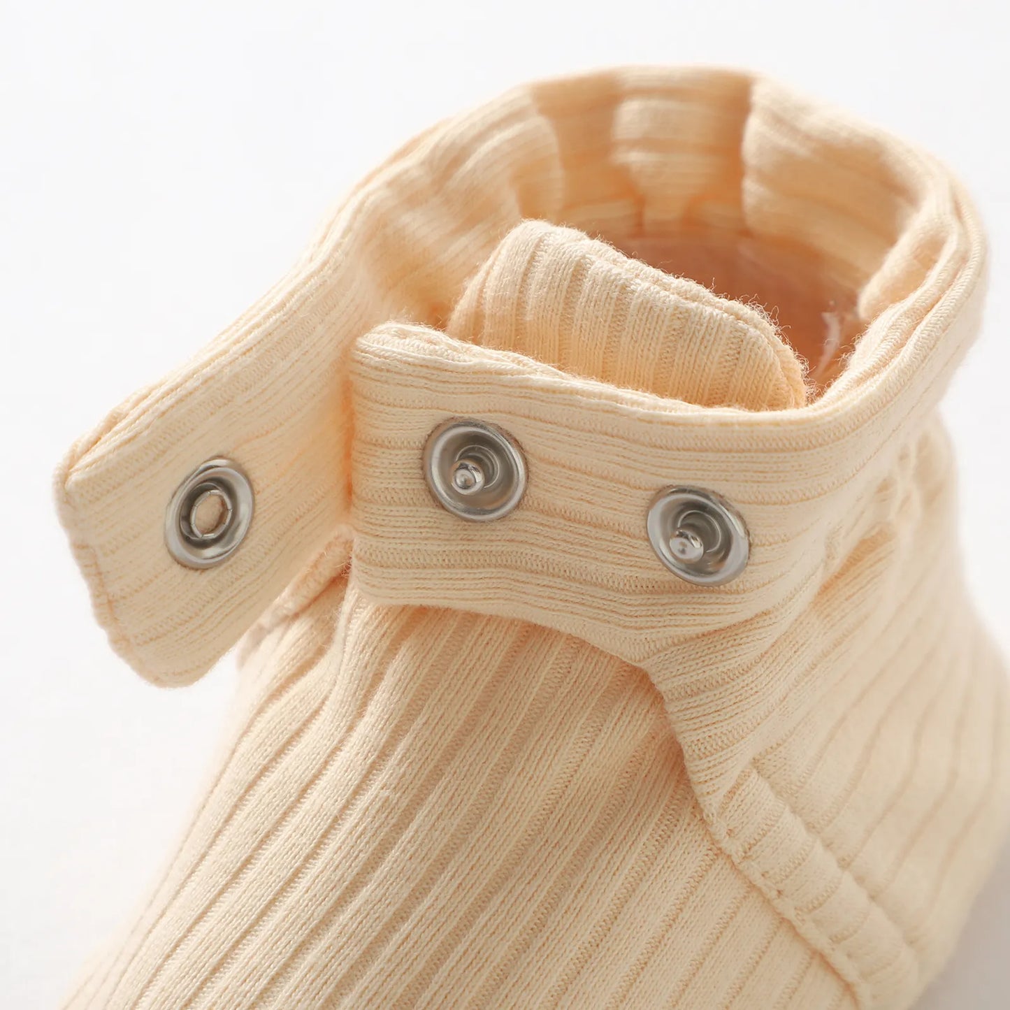 Newborn Baby Knitted Socks Booties (Soft Cream)