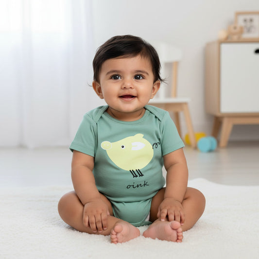 Half sleeves Body-suit green