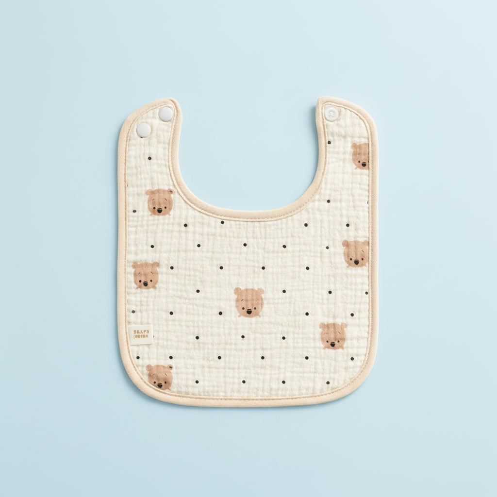 Muslin Baby Bib (Bear Prints)