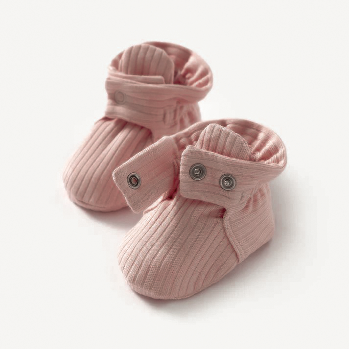 Newborn Baby Knitted Socks Booties (Baby Pink)
