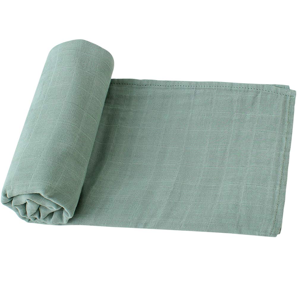 Soft Teal Baby Muslin Swaddle