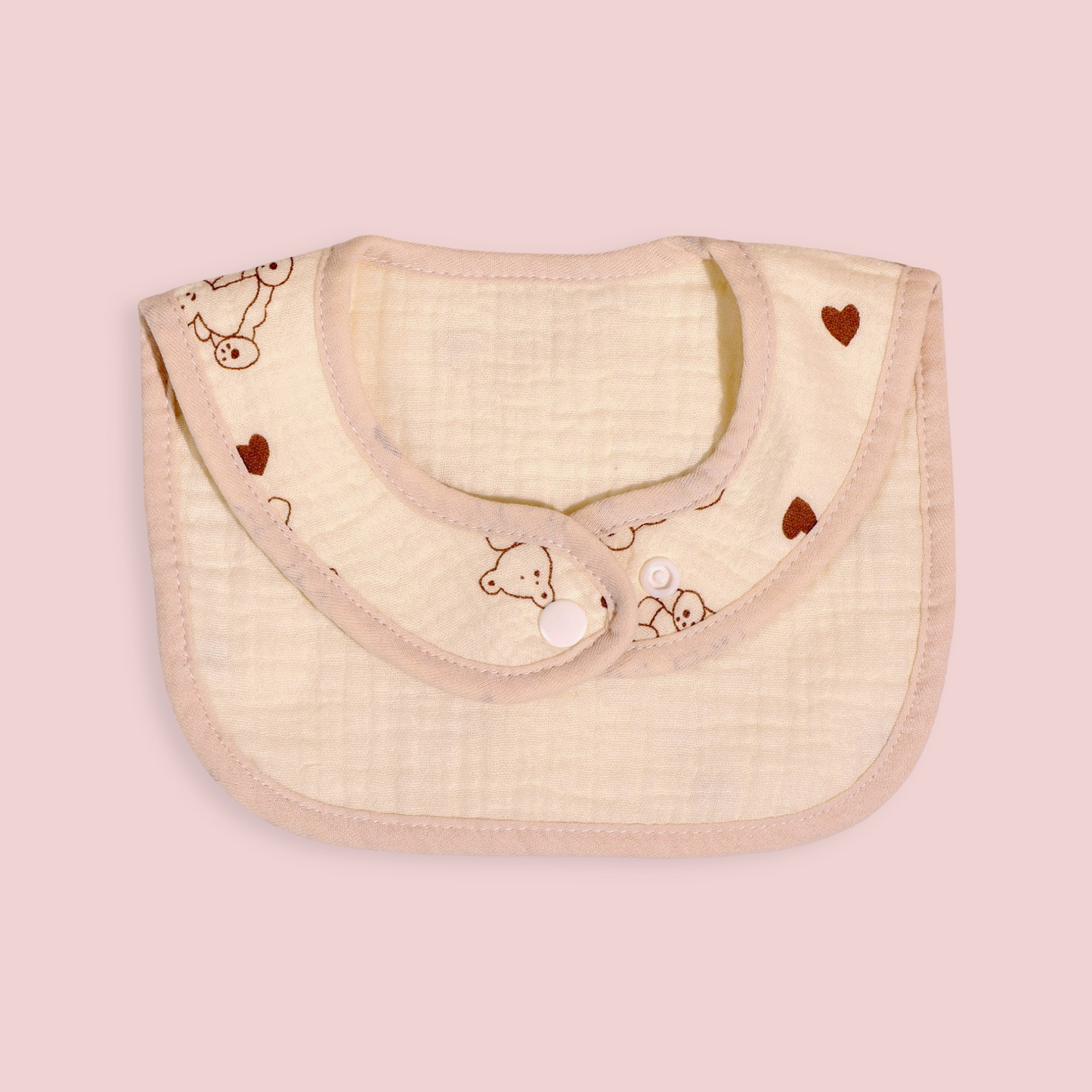 Muslin Baby Bib (Teddy & Heart Prints)
