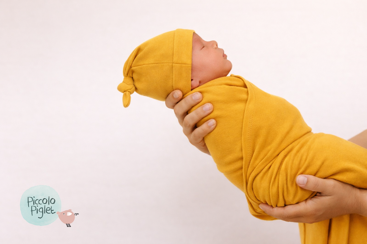 Baby Blanket with Knotted Cap (Mustard)