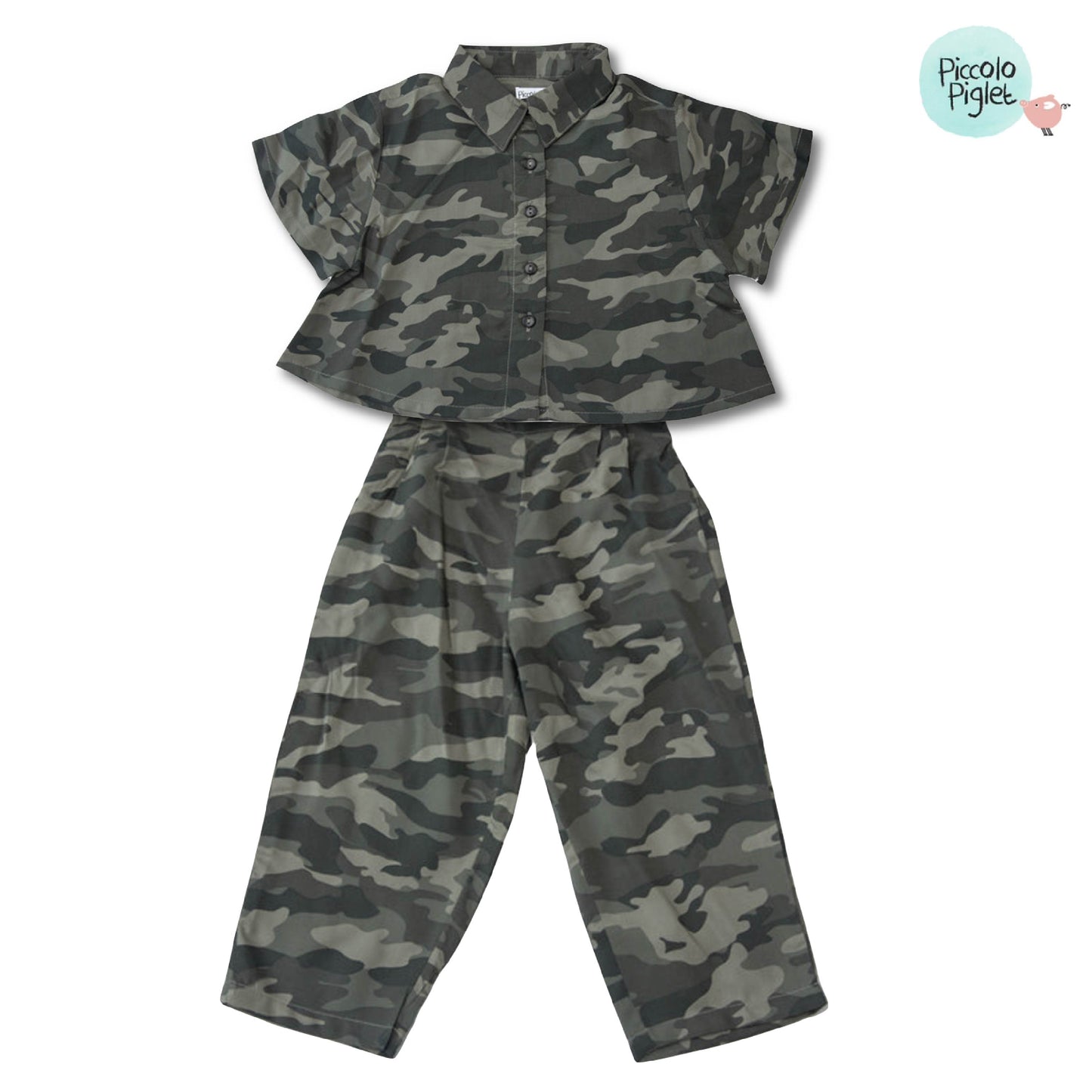 Balloon pants and crop top set Camouflage