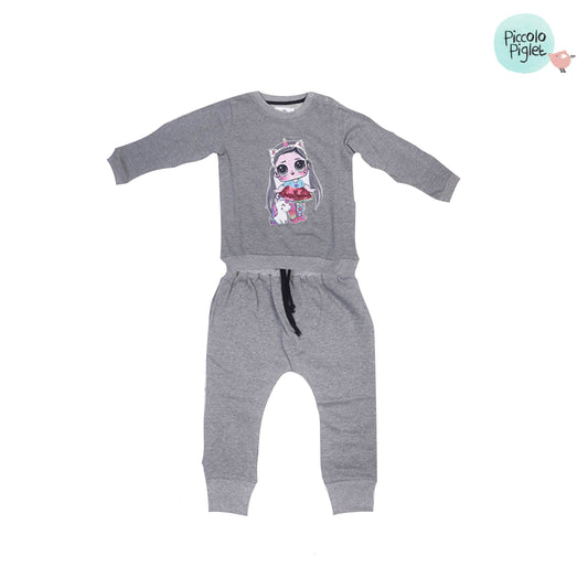 Doll Patch with Long Pony Grey Tracksuit