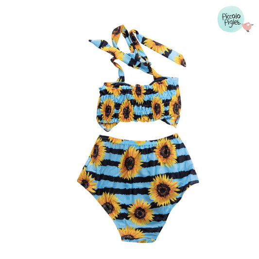 Swim suit - Yellow flowers on Blue