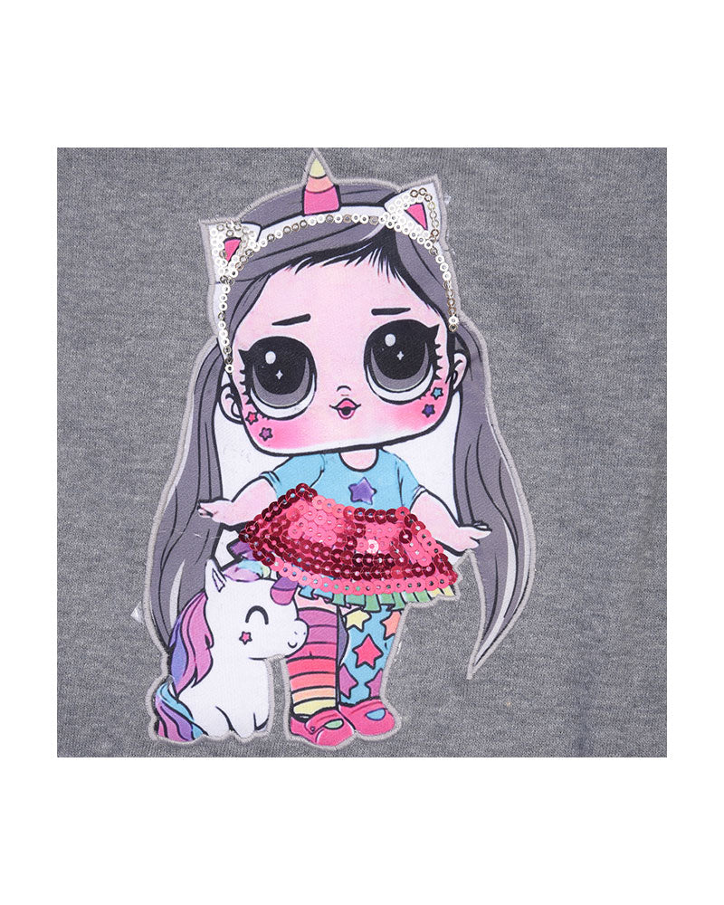 Doll Patch with Long Pony Grey Tracksuit