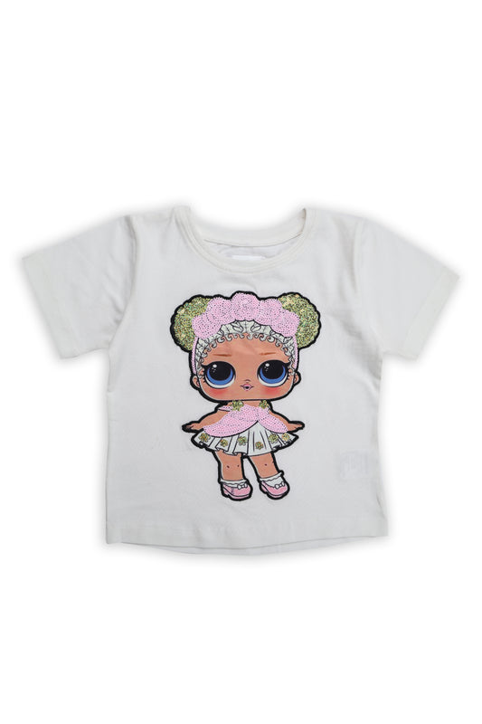 Half Sleeve T-shirt With Doll Patch