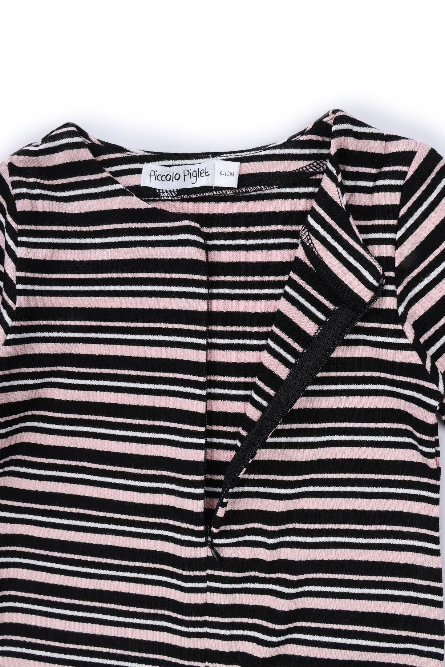 My First Romper Pink And Black Stripes