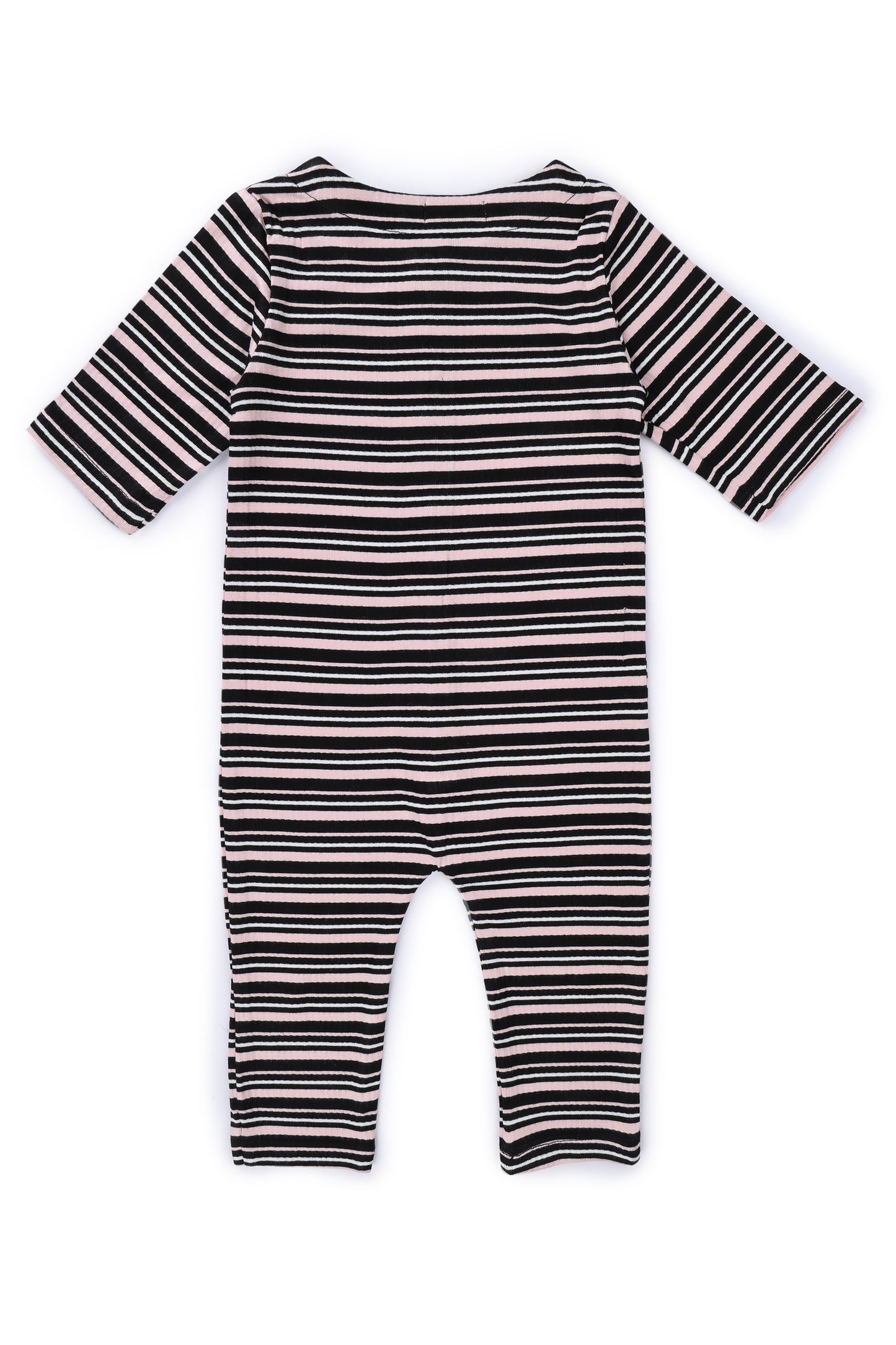 My First Romper Pink And Black Stripes