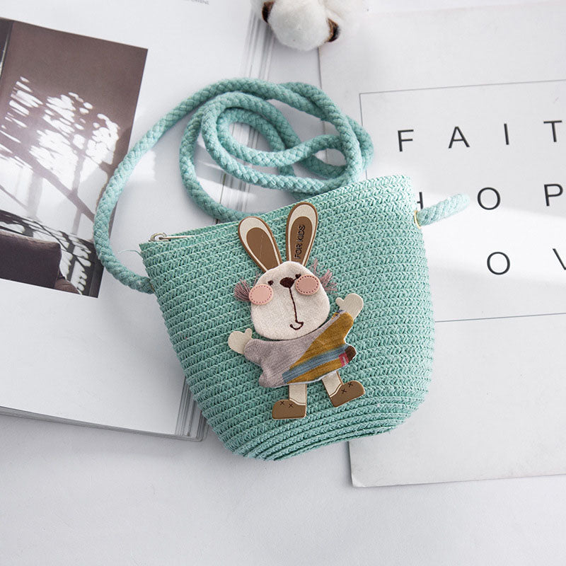 Kids Designer Straw Handmade Bag - Main Image