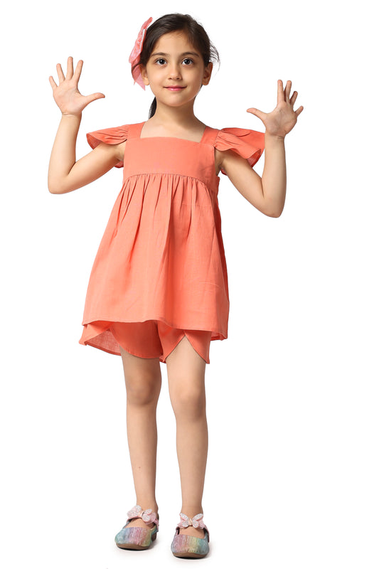 Linen Shorts & Top (Orange)