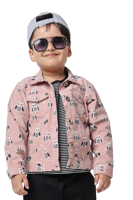 Pink Owl Denim Jacket