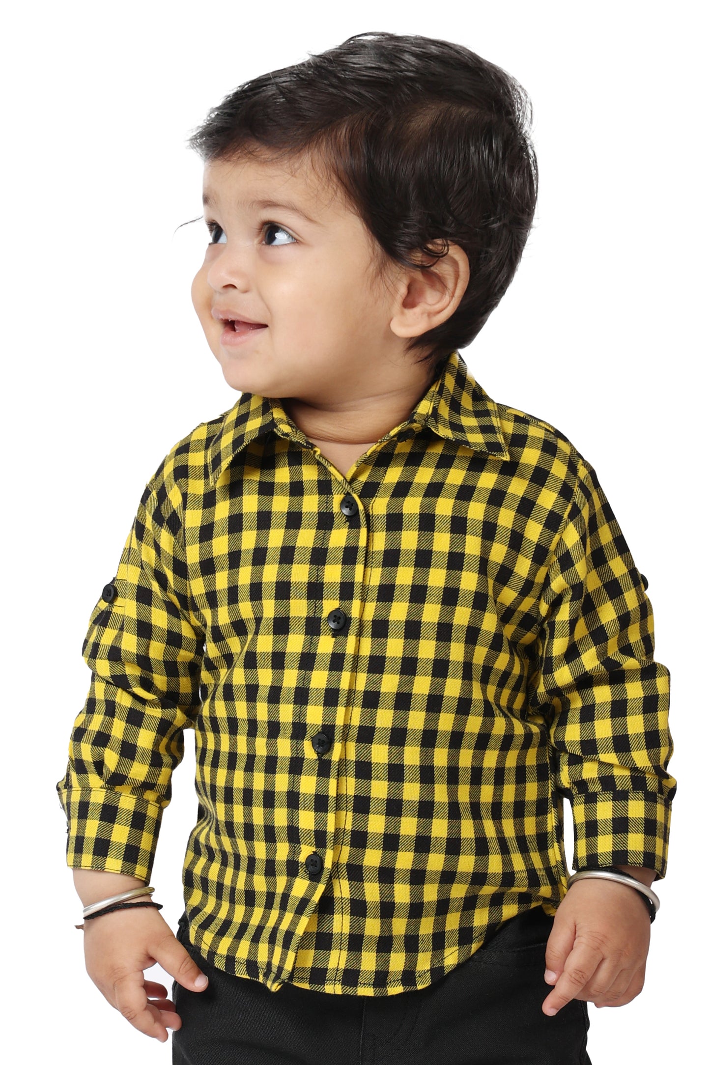 Linen Shirt Yellow and Black Checks