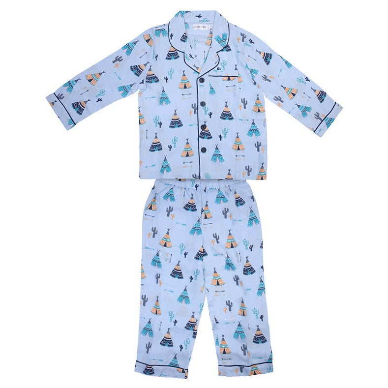 Blue Tribal Tent Night Suit