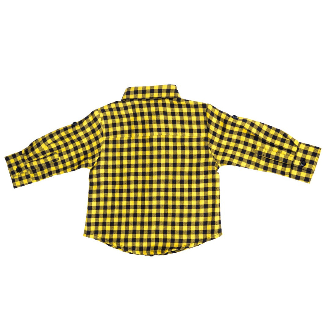 Linen Shirt Yellow and Black Checks